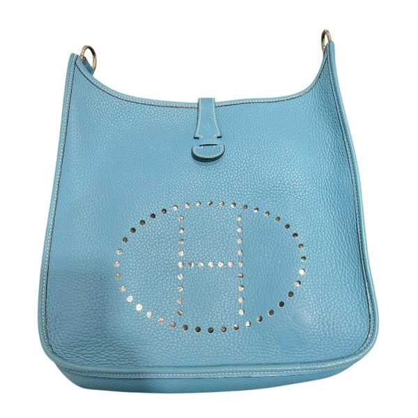 エルメス HERMES エヴリン GM □H刻 ブルージーン SV金具 トリヨン レディース ショルダーバッグ