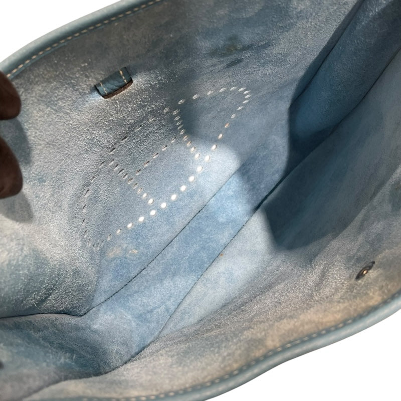 エルメス HERMES エヴリン GM □H刻 ブルージーン SV金具 トリヨン レディース ショルダーバッグ