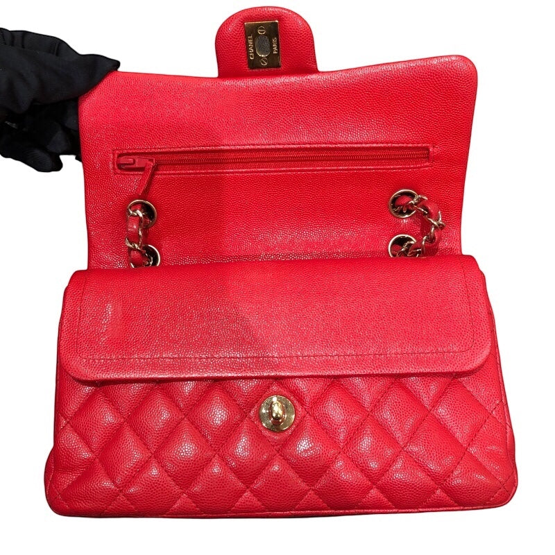 シャネル CHANEL マトラッセ23 A01113 レッド ゴールド金具 キャビアスキン レディース ショルダーバッグ