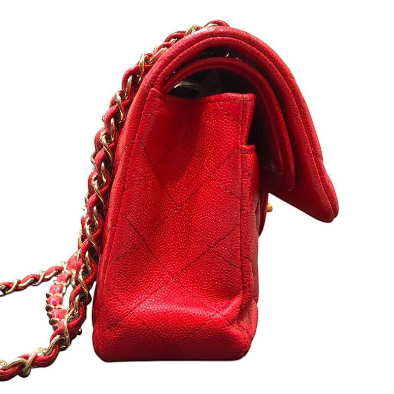 シャネル CHANEL マトラッセ23 A01113 レッド ゴールド金具 キャビアスキン レディース ショルダーバッグ