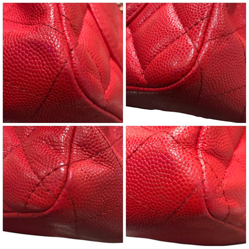 シャネル CHANEL マトラッセ23 A01113 レッド ゴールド金具 キャビアスキン レディース ショルダーバッグ