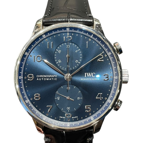 インターナショナルウォッチカンパニー IWC ポルトギーゼ・クロノグラフ IW371606 SS/レザーベルト 自動巻き メンズ 腕時計