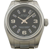 ロレックス ROLEX オイスターパーペーチュアル26 176200 ブラック SS 自動巻き レディース 腕時計
