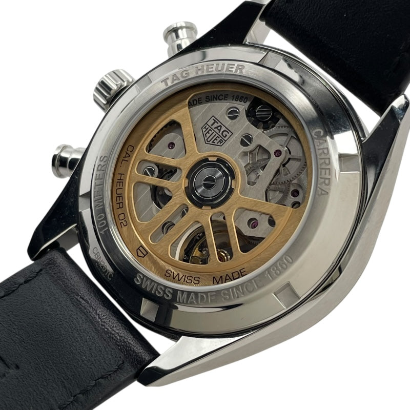 タグ・ホイヤー TAG HEUER カレラ キャリバーホイヤー02 クロノグラフ CBN201C ブラック SS 自動巻き メンズ 腕時計