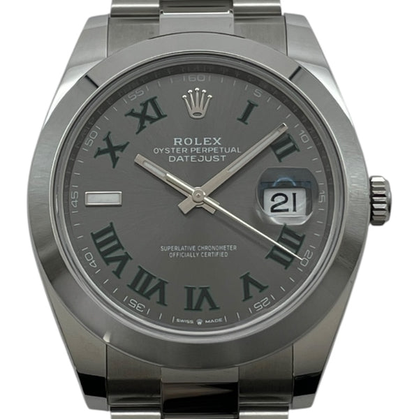 ロレックス ROLEX デイトジャスト41 ストレート 126300 グレー SS 自動