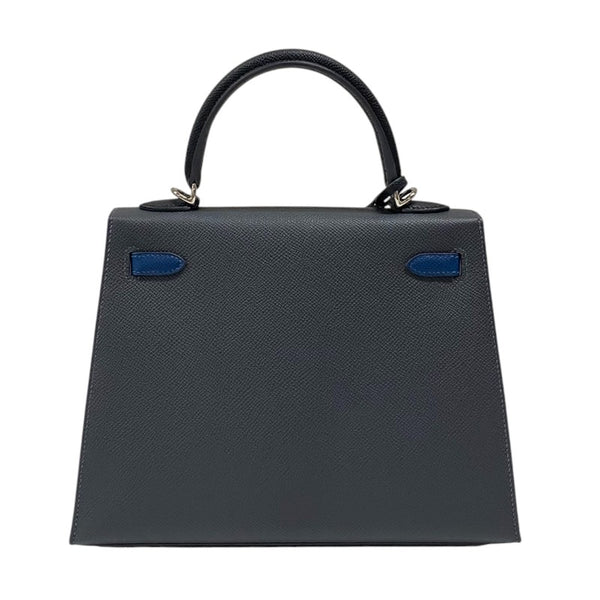エルメス HERMES ケリー25 トリコロール 外縫い W刻 シルバー金具 エプソン レディース ハンドバッグ ショルダーバッグ
