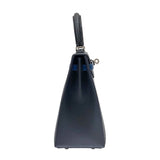 エルメス HERMES ケリー25 トリコロール 外縫い W刻 シルバー金具 エプソン レディース ハンドバッグ ショルダーバッグ