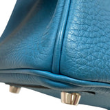 エルメス HERMES バーキン25 □R刻 ターコイズ シルバー金具 トゴ レディース ハンドバッグ