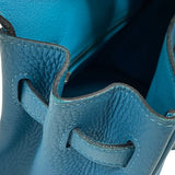 エルメス HERMES バーキン25 □R刻 ターコイズ シルバー金具 トゴ レディース ハンドバッグ