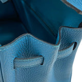 エルメス HERMES バーキン25 □R刻 ターコイズ シルバー金具 トゴ レディース ハンドバッグ