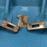 エルメス HERMES バーキン25 □R刻 ターコイズ シルバー金具 トゴ レディース ハンドバッグ