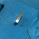 エルメス HERMES バーキン25 □R刻 ターコイズ シルバー金具 トゴ レディース ハンドバッグ