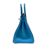 エルメス HERMES バーキン25 □R刻 ターコイズ シルバー金具 トゴ レディース ハンドバッグ