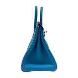 エルメス HERMES バーキン25 □R刻 ターコイズ シルバー金具 トゴ レディース ハンドバッグ