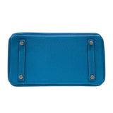 エルメス HERMES バーキン25 □R刻 ターコイズ シルバー金具 トゴ レディース ハンドバッグ