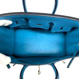 エルメス HERMES バーキン25 □R刻 ターコイズ シルバー金具 トゴ レディース ハンドバッグ