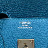 エルメス HERMES バーキン25 □R刻 ターコイズ シルバー金具 トゴ レディース ハンドバッグ