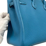 エルメス HERMES バーキン25 □R刻 ターコイズ シルバー金具 トゴ レディース ハンドバッグ