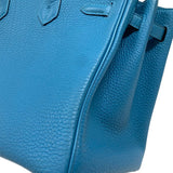 エルメス HERMES バーキン25 □R刻 ターコイズ シルバー金具 トゴ レディース ハンドバッグ