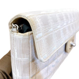 シャネル CHANEL ニュートラベルラインセミショルダーバッグ A15316 ベージュ/シルバー金具 ナイロンジャガード レディース ショルダーバッグ