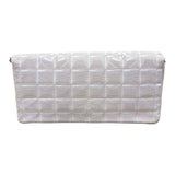 シャネル CHANEL ニュートラベルラインセミショルダーバッグ A15316 ベージュ/シルバー金具 ナイロンジャガード レディース ショルダーバッグ