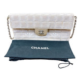 シャネル CHANEL ニュートラベルラインセミショルダーバッグ A15316 ベージュ/シルバー金具 ナイロンジャガード レディース ショルダーバッグ