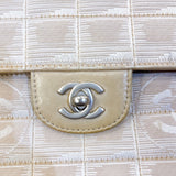 シャネル CHANEL ニュートラベルラインセミショルダーバッグ A15316 ベージュ/シルバー金具 ナイロンジャガード レディース ショルダーバッグ