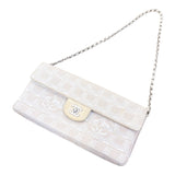 シャネル CHANEL ニュートラベルラインセミショルダーバッグ A15316 ベージュ/シルバー金具 ナイロンジャガード レディース ショルダーバッグ