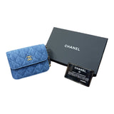 シャネル CHANEL デニムチェーンクラッチ AP1628 デニム ゴールド金具 デニム レディース ウォレットチェーン