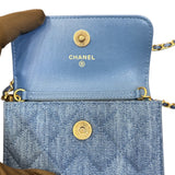 シャネル CHANEL デニムチェーンクラッチ AP1628 デニム ゴールド金具 デニム レディース ウォレットチェーン