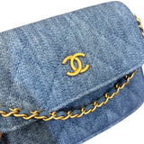 シャネル CHANEL デニムチェーンクラッチ AP1628 デニム ゴールド金具 デニム レディース ウォレットチェーン