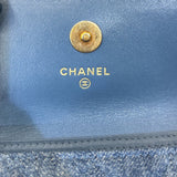 シャネル CHANEL デニムチェーンクラッチ AP1628 デニム ゴールド金具 デニム レディース ウォレットチェーン