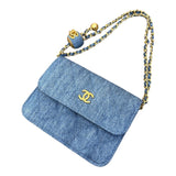 シャネル CHANEL デニムチェーンクラッチ AP1628 デニム ゴールド金具 デニム レディース ウォレットチェーン
