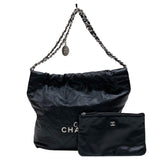 シャネル CHANEL CHANEL22 バッグ AS3261 ブラック シルバー金具 シャイニーカーフ レディース ハンドバッグ ショルダーバッグ