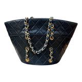 シャネル CHANEL マトラッセチェーンハンドバッグ ブラック/ゴールド金具 ラムレザー レディース ショルダーバッグ