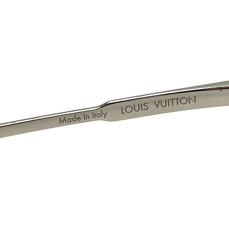 極美品○LOUIS VUITTON ルイヴィトン 2022年製 Z1669E サングラス・LVライズ・ラウンド LVシグネチャー モノグラム ロゴ刻印 サングラス ブラック シルバー 53□22 150 デモレンズ 保存袋・ケース付き イタリア製 メンズ 定価83,600円 LOUIS VUITTON（ルイ・ヴィトン） 極美品○LOUIS VUITTON 2022年製