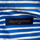 ルイ・ヴィトン LOUIS VUITTON モノグラムストライプ長袖シャツ HTS26W ブルー コットン メンズ 長袖シャツ
