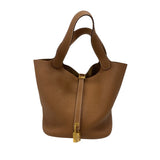 エルメス HERMES ピコタンロックMM D刻 ゴールド ×　GD金具 トリヨン レディース ハンドバッグ