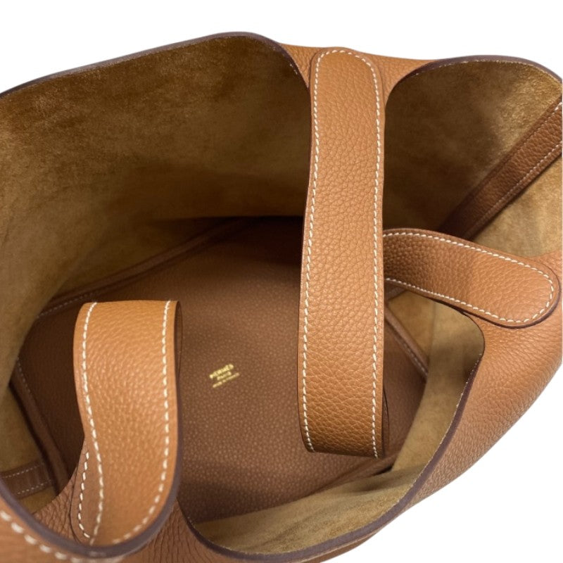 エルメス HERMES ピコタンロックMM D刻 ゴールド ×　GD金具 トリヨン レディース ハンドバッグ