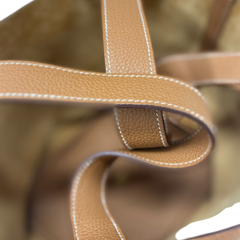 エルメス HERMES ピコタンロックMM D刻 ゴールド ×　GD金具 トリヨン レディース ハンドバッグ