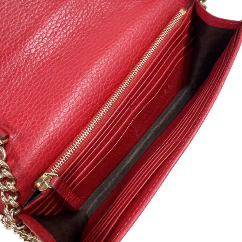 グッチ GUCCI インターロッキングGチェーンウォレット 510314 レッド