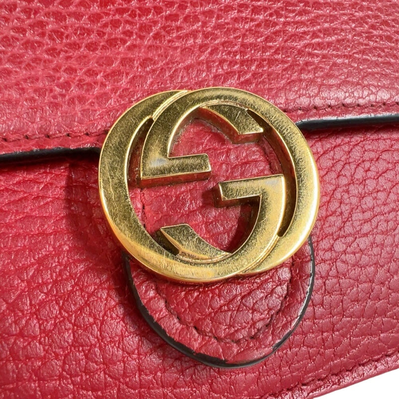 グッチ GUCCI インターロッキングGチェーンウォレット 510314 レッド