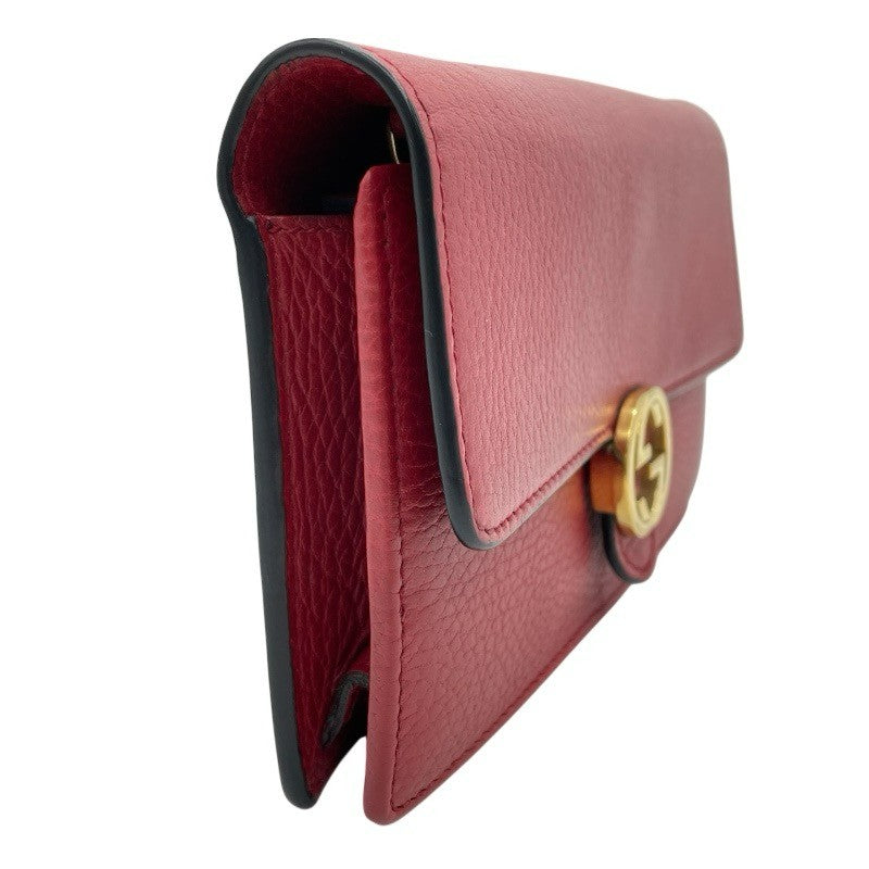グッチ GUCCI インターロッキングGチェーンウォレット 510314 レッド