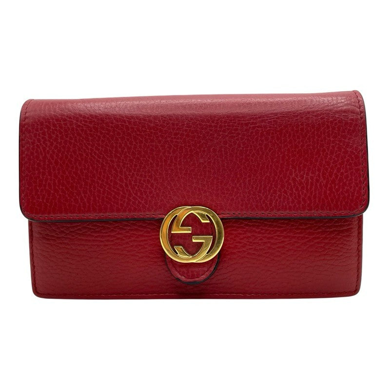 グッチ GUCCI インターロッキングGチェーンウォレット 510314 レッド