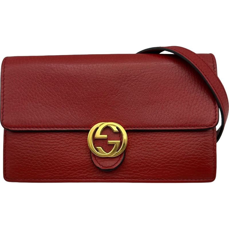グッチ GUCCI インターロッキングGチェーンウォレット 510314 レッド
