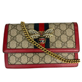 グッチ GUCCI GGスプリームビーチェーンウォレット 176079 ブラウン×レッド GGスプリーム レディース ショルダーバッグ
