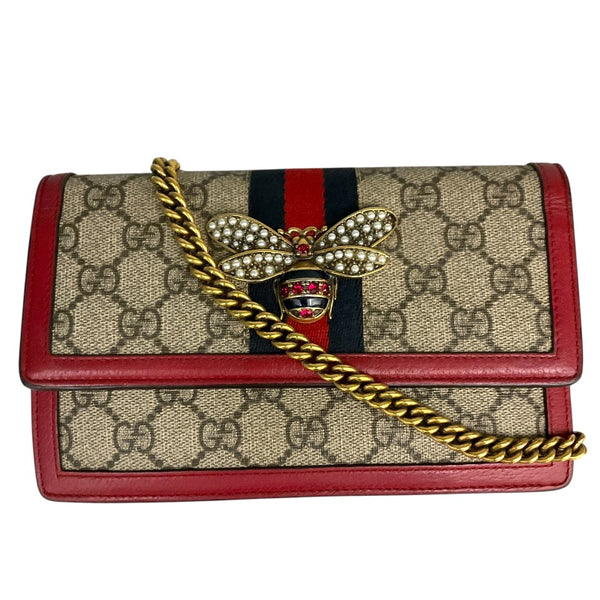 グッチ GUCCI GGスプリームビーチェーンウォレット 176079 ブラウン