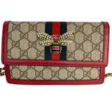 グッチ GUCCI GGスプリームビーチェーンウォレット 176079 ブラウン×レッド GGスプリーム レディース ショルダーバッグ