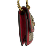 グッチ GUCCI GGスプリームビーチェーンウォレット 176079 ブラウン×レッド GGスプリーム レディース ショルダーバッグ