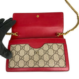 グッチ GUCCI GGスプリームビーチェーンウォレット 176079 ブラウン×レッド GGスプリーム レディース ショルダーバッグ